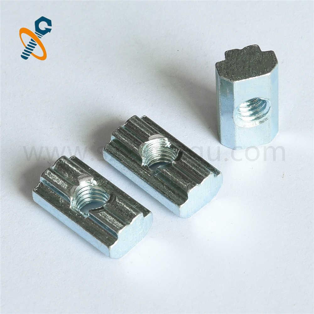 Blue and white zinc T-shaped aluminum nuts