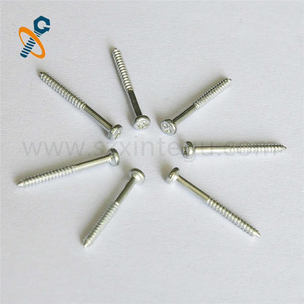White zinc cross recessed half tooth pan head tapping screws