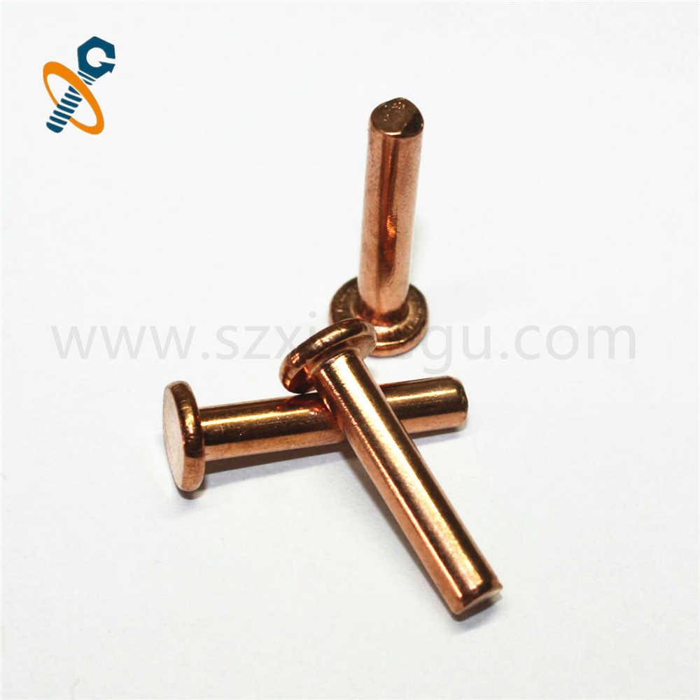 Copper flat head rivets pure copper solid rivets flat cap copper nails M5X27