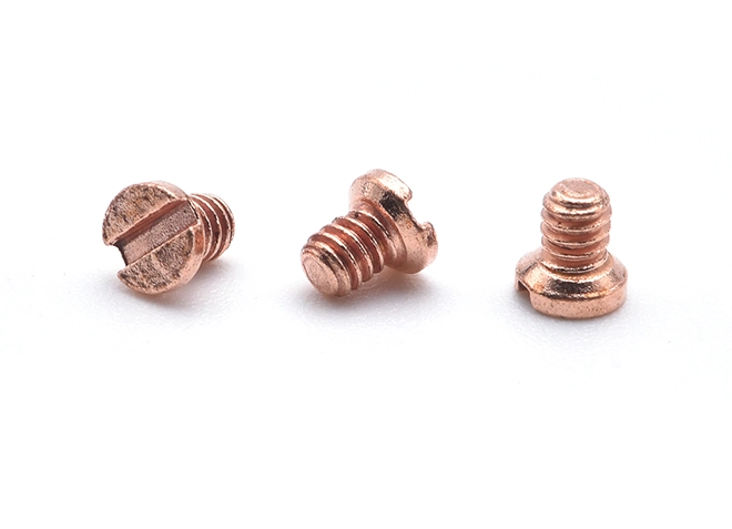 Non-magnetic Slotted Screw Made of Red Copper